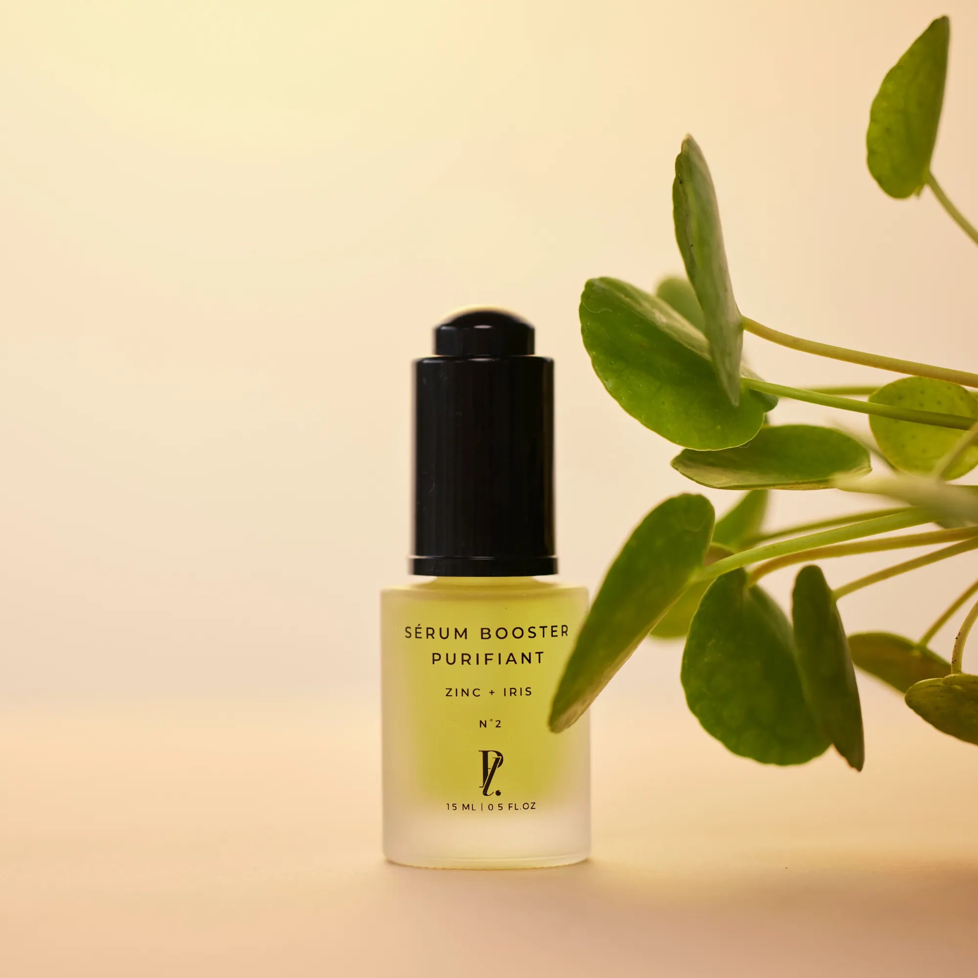 sérum fond orange et plantes