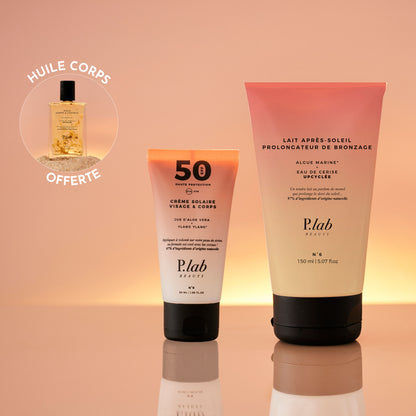 Crème Solaire SPF50 + Lait Après-Soleil Prolongateur de Bronzage