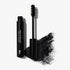 mascara noir ouvert et texture fond blanc