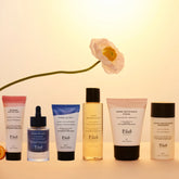 routine soins soir fond orange et fleur